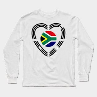 Korean South African Multinational Patriot Flag Series (Heart) Long Sleeve T-Shirt